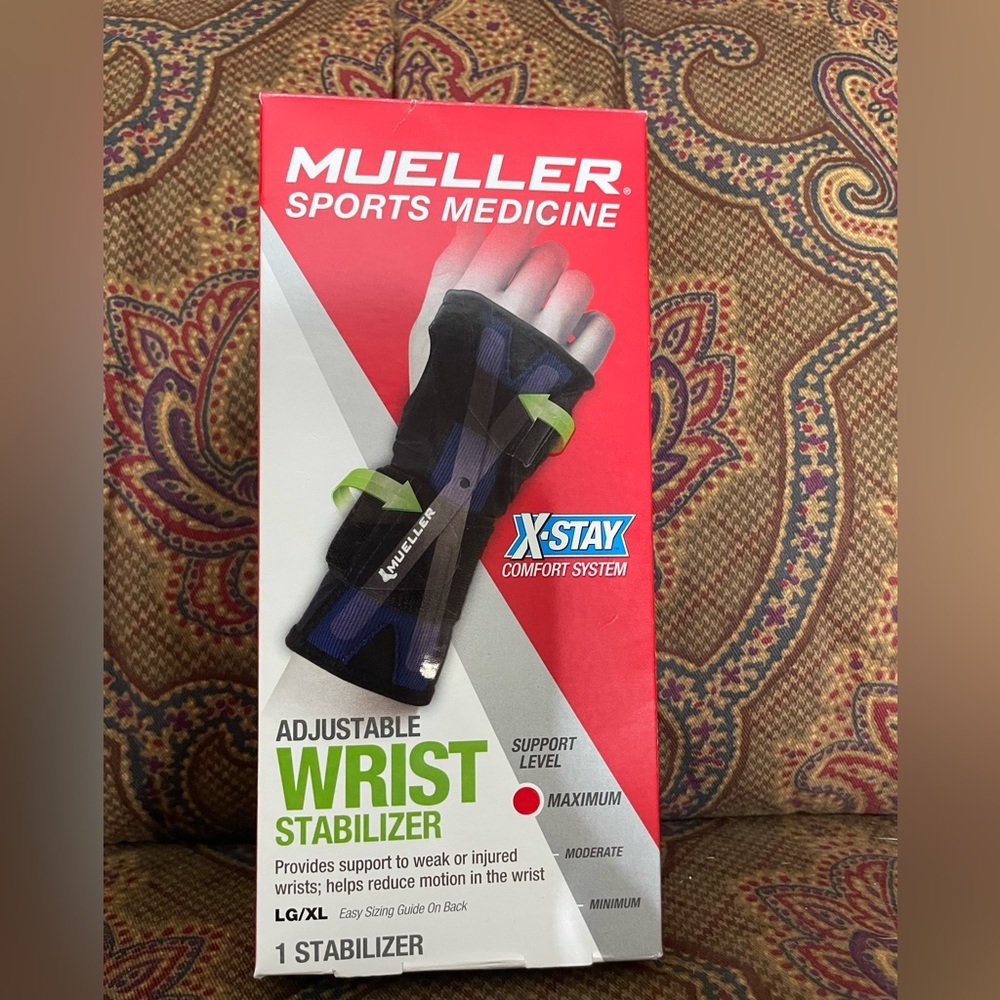 New Mueller Adjustable Wrist Stabilizer LG/XL X-stay. Open box